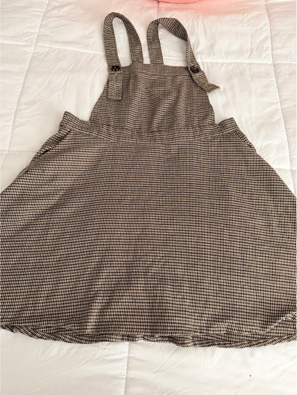 Cider Women's Houndstooth Pattern Suspender Skirt Dress Size